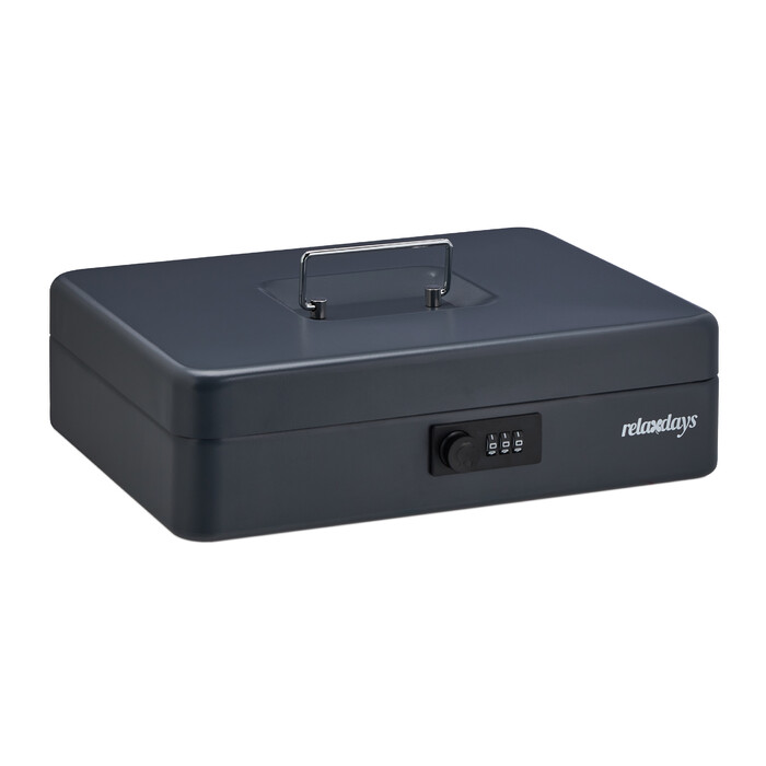 Relaxdays Gray Money Box with Number Lock