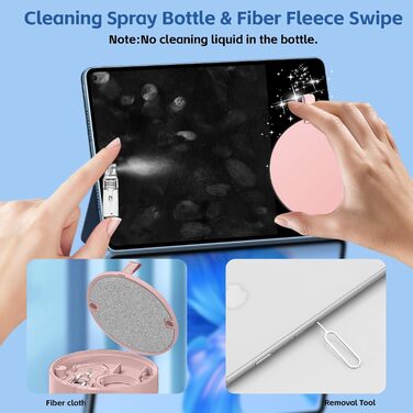 Набір для чищення екрану ноутбука 20-в-1: для MacBook, AirPods, телефону, планшета, ПК, монітора, камери (рожевий)