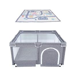 Дитячий манеж Star Ibaby Oxford XL з ультрам'яким килимком, ультралегкий, сірий