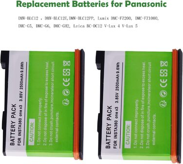 2 x Акумулятори Insta360 2800mAh з зарядним пристроєм USB-C, сумісні з Insta360 Action Camera (X3), з Micro SD слотами