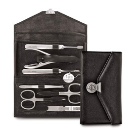 Набір для манікюру Nippes Solingen Locks, 7 предметів, нержавіюча сталь, шкіряний етиуі, Made in Germany