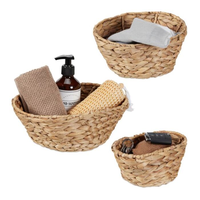 Relaxdays 3x Кошики для зберігання Водяний Гіацинт