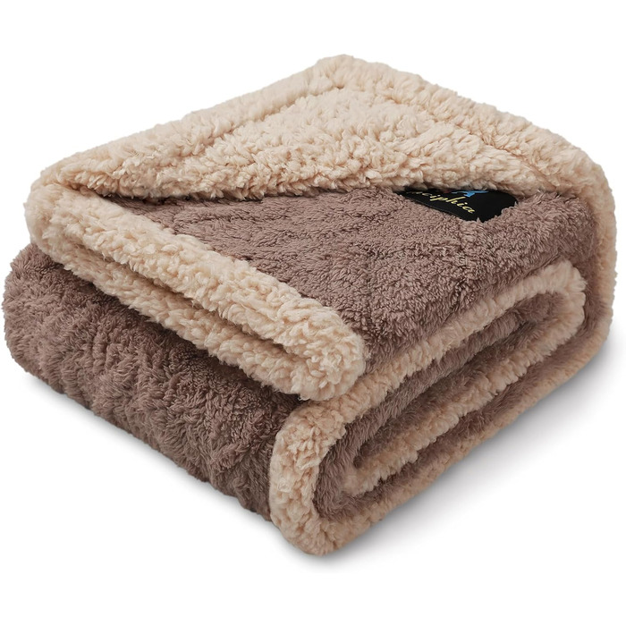 Водонепроникний коврик для собак Luciphia, флісовий, для тварин, для дому та на вулицю, захисний для дивану, ліжка, автокрісла, меблів, M (100 x 145 см), Хакі