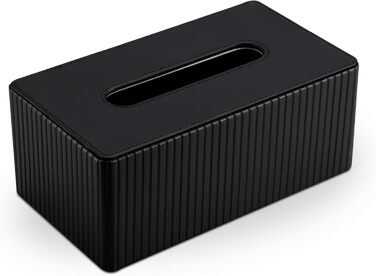 Стильна коробочка для серветок KingFOM з PU шкіри (чорна, прямокутна) – для вітальні, ванної кімнати та офісу