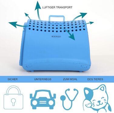 Транспортна переноска для котів та кошенят 40x50 см, антрацит New Life | екологічна переноска з 100% переробленого пластику