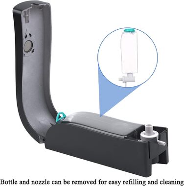 Дозатор мила настінний без свердління, 300 мл, ручний, для душу/шампуню/дезінфікуючого засобу, чорний/білий/золотий, опція сіро-чорний