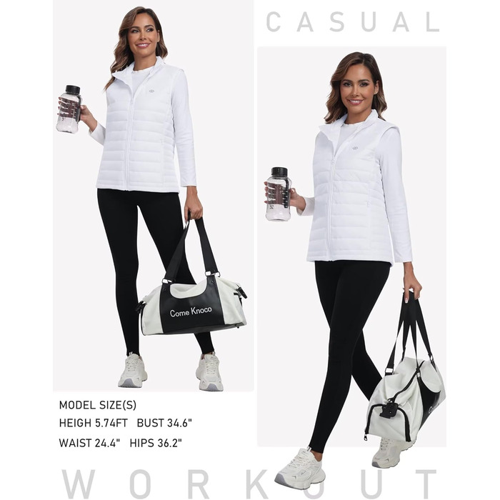 oFiz Steppweste Daen Leicht Weste Daunenweste Daen Ärellos: Легка степкова жилетка oFiz для туризму та подорожей (білий, L)