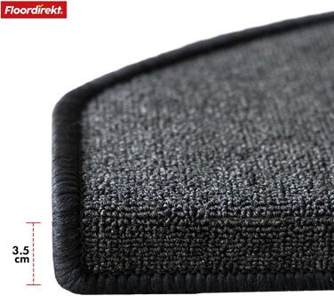 London Pro Stair Treads - Anthracite Grey - 15 Piece Set - 25x65 cm Non-Slip Stair Mats