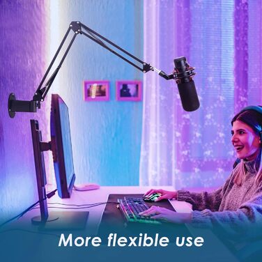Кріплення для мікрофону YOUSHARES, сумісне з HyperX QuadCast, металева клямка для стільниці, підставка для мікрофона з поп-фільтром, гнучкий мікрофонний важіль