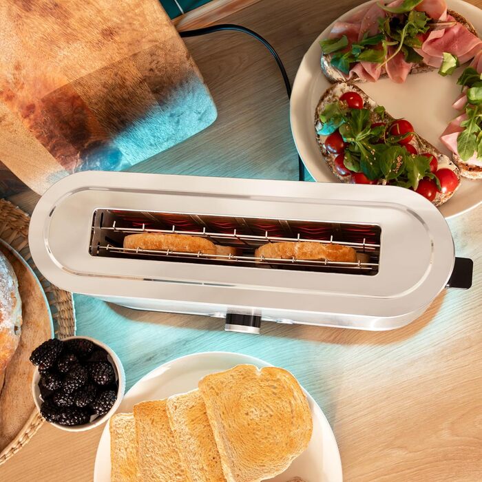 Тостер Cecotec Shine&Toast Extra з нержавіючої сталі, 1050W, 2 тости, широкі слоти 3,8 см, 7 рівнів підсмажування, світловий індикатор