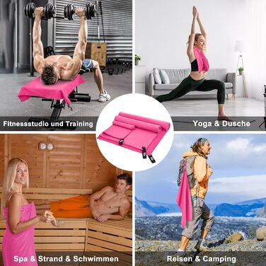 Рушник з мікрофібри HiiPeak: компактний, легкий, швидковисихаючий (80 x 40 см, Рожевий)