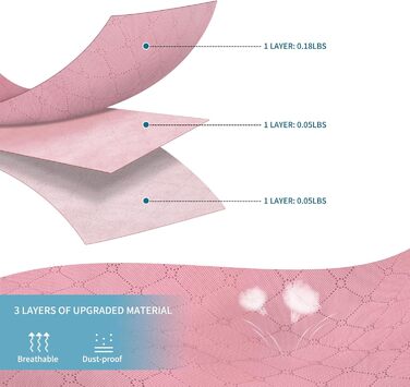 6 містких мішків для зберігання Budding Joy 90L з кришкою (рожеві) - для одягу, постільної білизни, переїзду