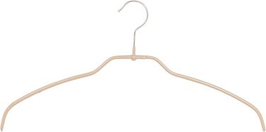 MAWA Clothes Hangers, Set of 20, Space-Saving and Non-Slip, with 360° Swivel Hook, for Blouses, Shirts, and T-Shirts, 36 cm, Latte Macchiato