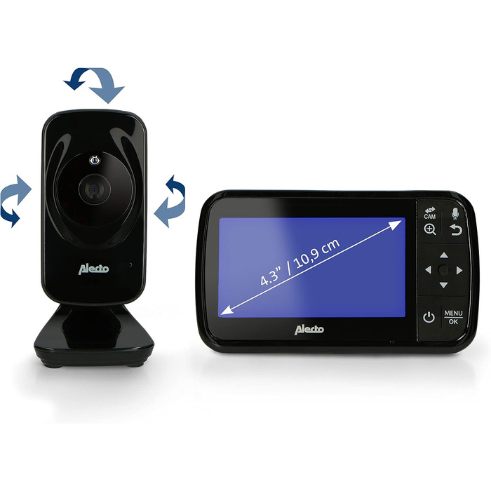 Відеоняня Alecto DVM-64 з камерою, нічним баченням, двостороннім зв'язком та великою дальністю дії, біла