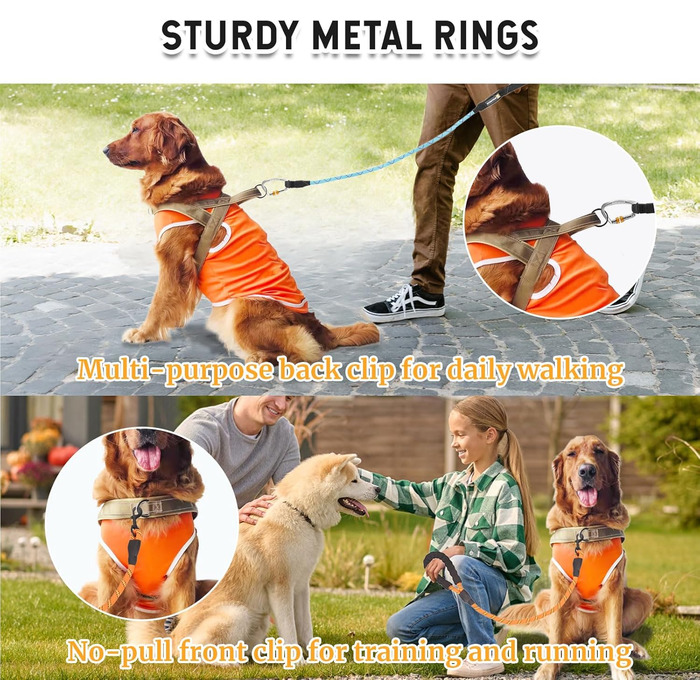 Шлейка для собак, анти-тяга, світловідбиваюча, для середніх та великих собак, регульована, м'яка, дихаюча, для прогулянок та бігу (L), Style2-M