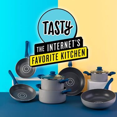Каструля з антипригарним покриттям Tasty з кришкою з термостійкого скла та дозатором олії, 20 см, 3500 мл, пресоване алюміній, для всіх типів плит (включно з індукцією), можна мити в посудомийній машині
