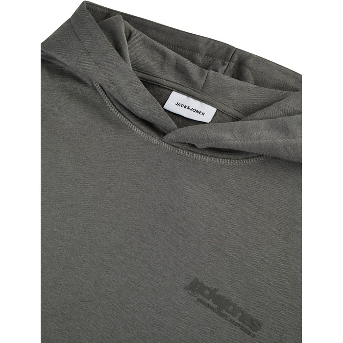 Чоловічий худі JACK & JONES Relaxed Fit з принтом JWHINTERLUDE, світло-сірий (Castlerock), розмір L