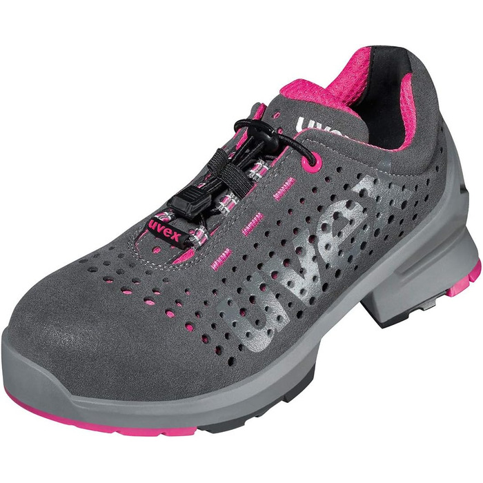 Робочі черевики Uvex 1 - захисні черевики S1 SRC ESD - блакитні (42 EU, сірий, рожевий)