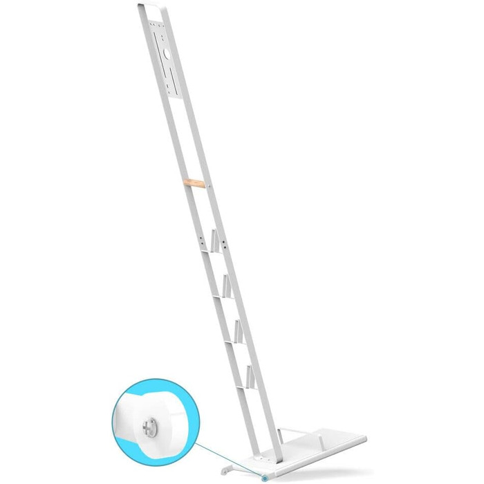 Підставка для акумуляторних пилососів Luchs - універсальна для Dyson V6, V7, V8, V10, V11, DC30, DC31, DC34, DC35 з ручкою з дерева на колесах (біла)