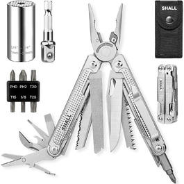 Мультитул SHALL 18-в-1: плоскогубці, викрутки, універсальний ключ для кемпінгу, риболовлі, виживання та полювання