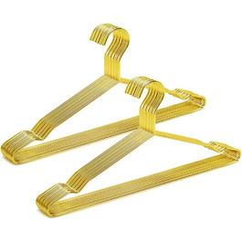 Amber Home 20-Piece 43cm Gold Iron Clothes Hangers, Metal Clothes Hangers with Non-Slip Groove for Suit, T-Shirt, Shirt, Jacket, Dress, Pants, Robust and Durable