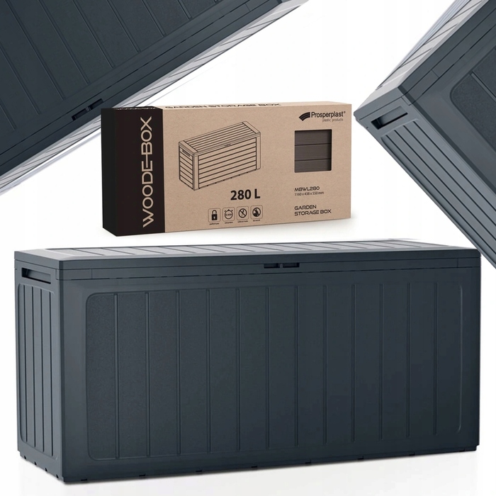 Садова скриня WOODEBOX 280л, антрацит - Prosperplast MBWL280-S433