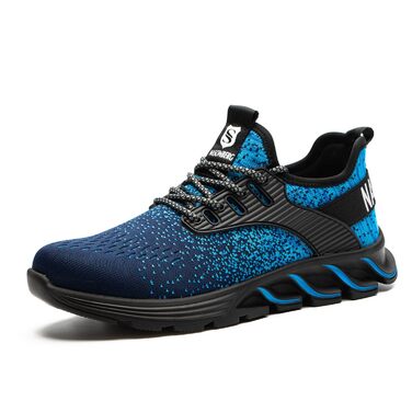 Робочі черевики з металевим носком для чоловіків та жінок. Легкі, дихаючі, розміри 37-48 EU, колір: синій