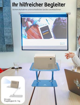 Підставка для ноутбука Ergonomic Aluminium, регульована по висоті та складна, стабільна та неслизька, покращена вентиляція, сумісна з MacBook (до 15,6 дюймів) (Темно-синій)