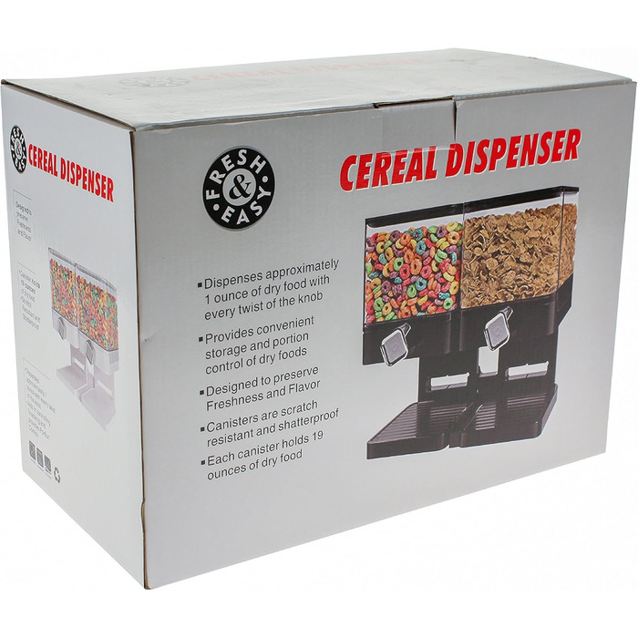Диспенсер для мюслі, cornflakes та інших круп United Entertainment Luxury - чорний, 34x16.5x31x5 см
