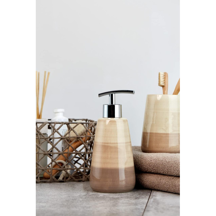 Дозатор для мила WENKO Pottery з кераміки, 0.36 л, бежевий