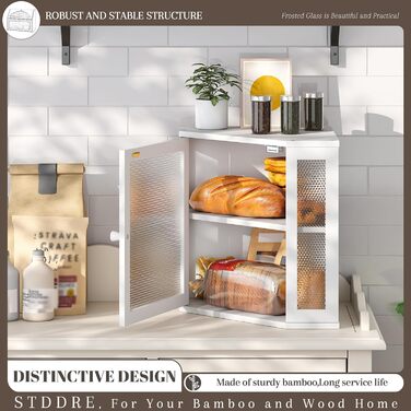 Блок для хліба Eck-Brotkasten, великий, з подвійним відсіком, для кухні, білий. Кухонна панель робочої поверхні, біла, велика, 11.8' x 11.8' x 13.8'