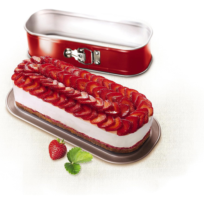 Форма для випічки Tefal Delibake з кришкою, 30x11 см, червоно-сіра - антипригарна форма для кексів та пирогів