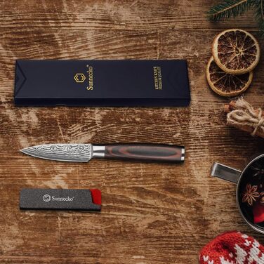 Ніж Sunnecko 9см для овочів та фруктів: універсальний кухонний ніж зі зручною ручкою з нержавіючої сталі