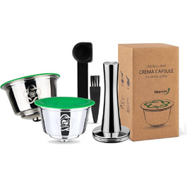 Багаторазові кавові капсули Icafilas для кавоварок Dolce Gusto, набір з 2 капсул, тампер, ложка та щіточка для очищення, екологічні аксесуари для приготування кави