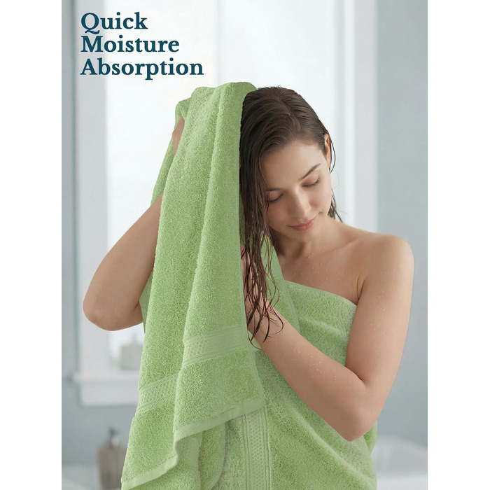 Набір банних рушників Utopia Towels (4 шт.), 69 x 137 см, шавлієвий зелений, 100% бавовна, висока поглинальна здатність