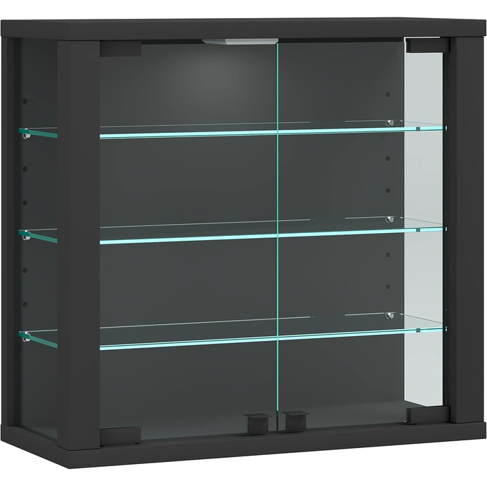Підвісна вітрина VCM Vitrosa S з ESG-безпечним склом, антрацит, 40x43x18 см, сучасна та компактна