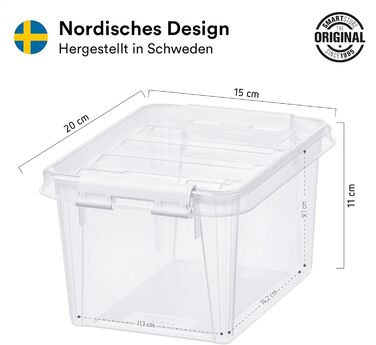 SmartStore - 10x Storage Box with Lid Classic 2L (21x17x11cm) | Stackable Box with Lid | Food-Safe Plastic Box | Plastic Box with Lid & Reinforced Corners | 10-Year Warranty (1.5L)