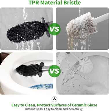 Набір для чищення унітазу HOMEASY з силіконовою щіткою та нержавіючою сталею, з кріпленням на стіну без свердління, сірий