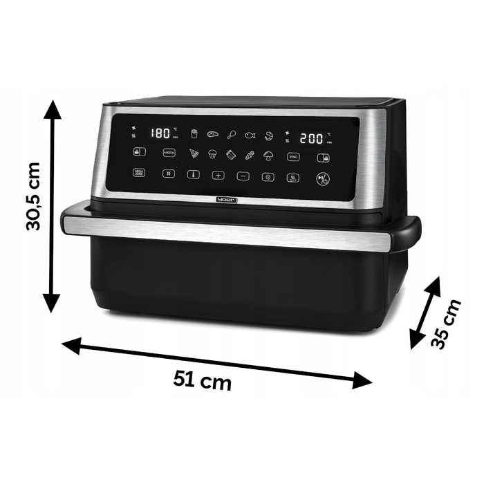 Аерофритюрниця Yoer 11л: 12 програм, 23 аксесуари, 2800 Вт