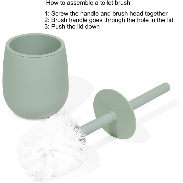 Набір аксесуарів для ванної кімнати: сміттєвий бак 3л, тримач для зубних щіток, дозатор мила, органайзер для косметики, щітка для унітазу та тримач, зелений, 5 предметів
