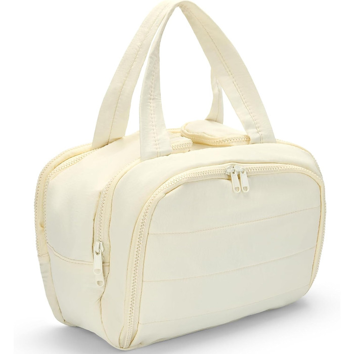 Чоловіча та жіноча дорожня косметичка Axcone, велика, широка, для подорожей, органайзер для макіяжу та косметики, ручна сумка, косметичка для ручної поклажі (Beige)