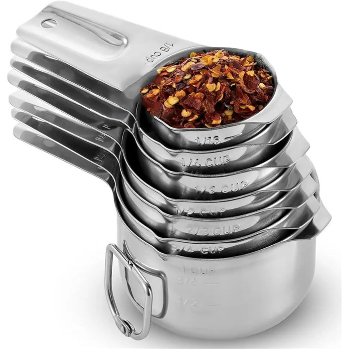 Measuring Spoon Set - Set of measuring cups and spoons – Premium measuring cups and spoons made of stainless steel for dry and liquid ingredients (Color : E)
