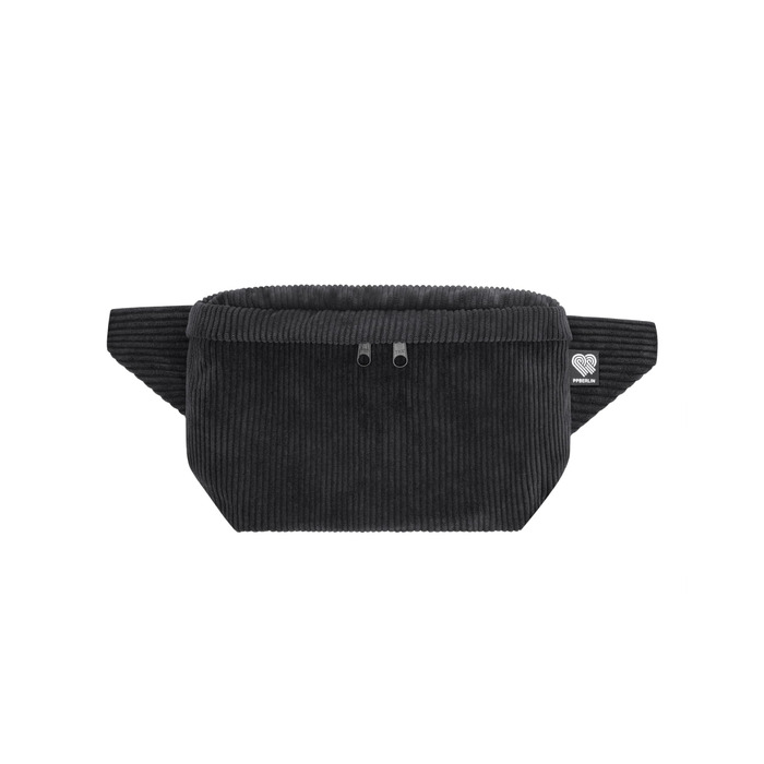 Чоловіча/Жіноча поясна сумка PP-Berlin чорного кольору з трьома відділеннями, ручної роботи, веганська, Made in Germany, для повсякденного використання та відпочинку