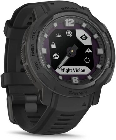 Garmin Instinct Crossover Solar: гібридний смарт-годинник з сонячною зарядкою, 45 мм, чорний, 70 днів роботи, GPS, Cardio, SpO2, Activity Tracker