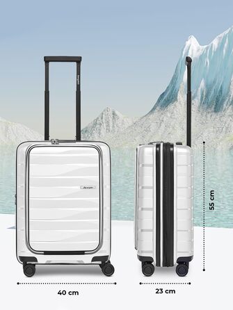 Чемодан середнього розміру з жорстким корпусом, розширюваний | Trolley 45 x 27 x 66 см з поліпропілену | Унісекс, вага 3,7 кг | Подвійні колеса & TSA-замок (Travel) | Відділення для ноутбука (55 см)