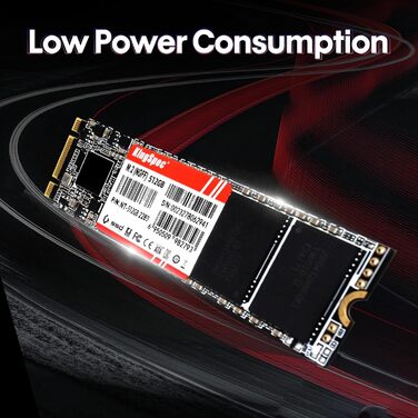 KingSpec 1TB M.2 SSD 2280: Внутрішній SSD-накопичувач SATA III 6Gb/s для ПК та ноутбука (швидкість читання/запису до 580/520 МБ/с)