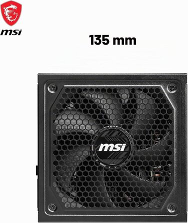 Блок живлення MSI MAG A750GL PCIE5 750W, 80 Plus Gold, повністю модульний, ATX 3.0, підтримка PCIe 5.0, 120мм FDB вентилятор, чорні плоскі кабелі