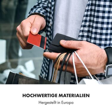 Портмоне ZNAP® Slim Wallet: картхолдер для чоловіків з RFID захистом (Flapp Carbon, 8 карт)