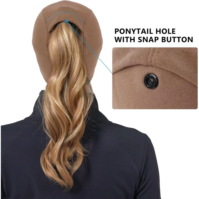 Жіноча зимова шапка GADIEMKENSD з флісу та світловідбиваючими елементами, з начосом на вуха, для активного відпочинку (колір: коричневий)