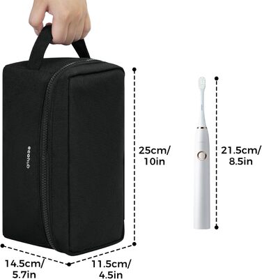 Чоловіча дорожня косметичка Ecohub Kuturbeute, водонепроникна, з відділенням для мокрого та сухого, чорна (L)